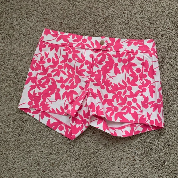 NWT J CREW PINK FLORAL CHINO SHORTS 3” INSEAM SIZE 00 - Picture 1 of 4